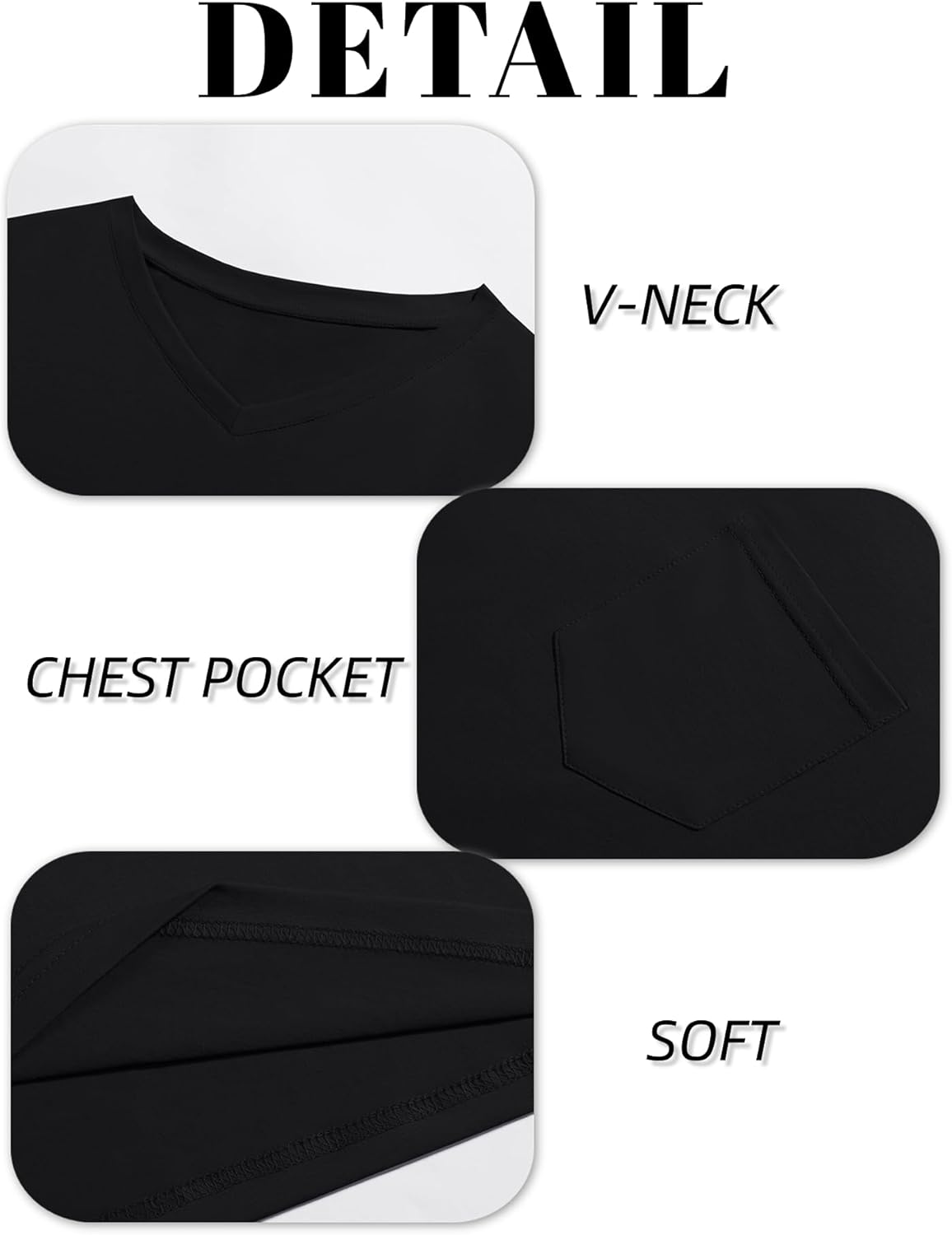 Runcati Mens Cotton V Neck T-Shirts Short Sleeve Casual Basic Summer Beach Pocket Tee Tops - Image 4