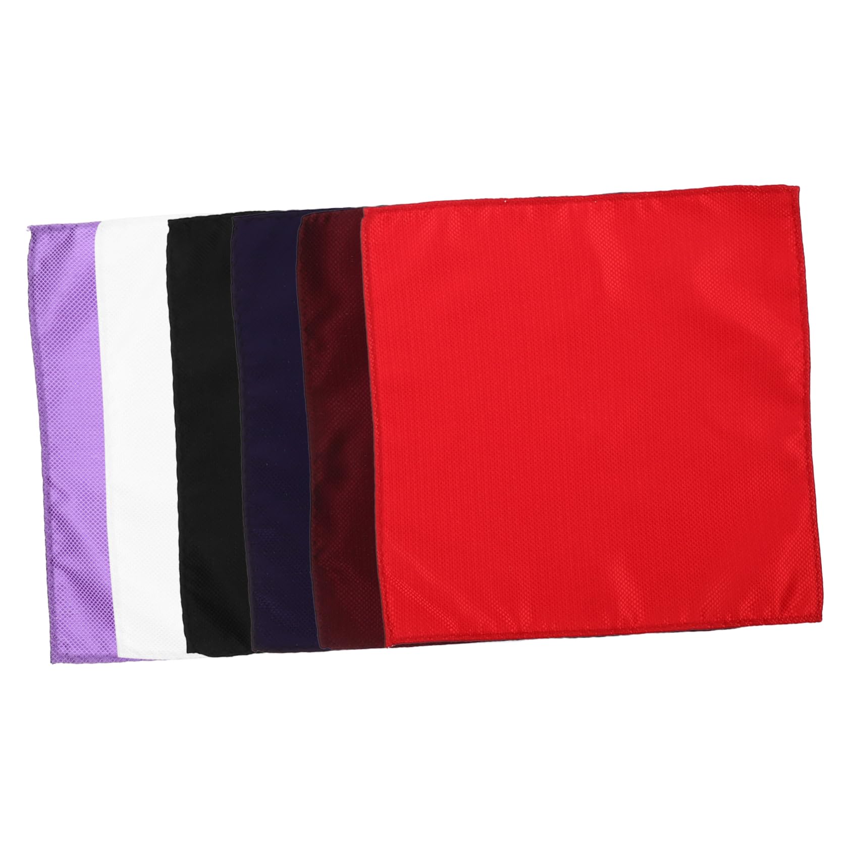 Ipetboom Men's Fashion Pocket Square Handkerchiefs 6 Pack Assorted Colors: White Black Maroon Dark Red Navy Blue Purple for Business