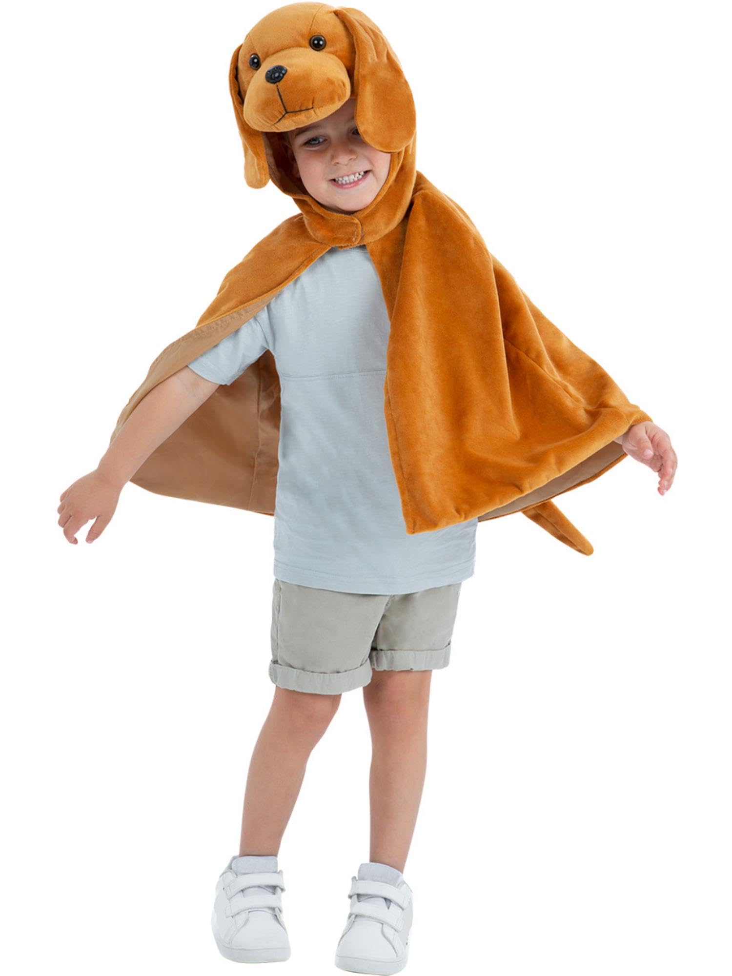 Smiffys Deluxe Puppy Plush Cape, Kids, Children's Animal Fancy Dress, Dog Dress Up Accessories