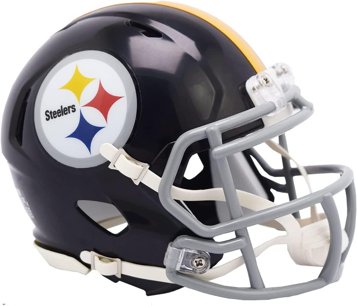 Pittsburgh Steelers 1963 to 1976 Throwback Revolution Speed Mini Football Helmet - New in Riddell Box