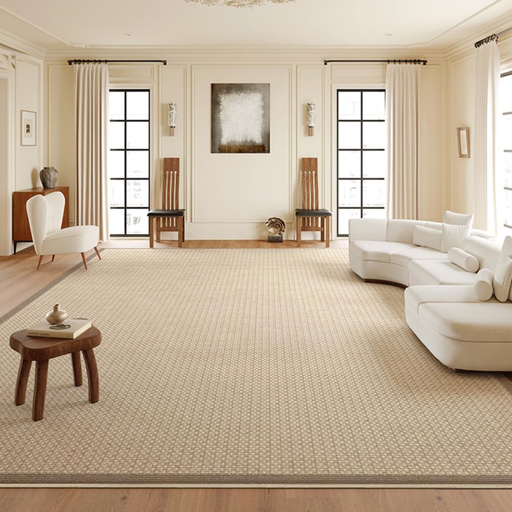 Tapis à carreaux pour chambre cosy et salon chaleureux grand format