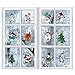 Produktbild BELLE VOUS Fenstersticker Weihnachten (12 Stück) 12 Verschiedene Weihnachtliche PVC Xmas Fenstersticker - Fensterbilder Selbstklebend Fensterbilder für Heim Geschäft Tür Schaufenster Weihnachtsdeko