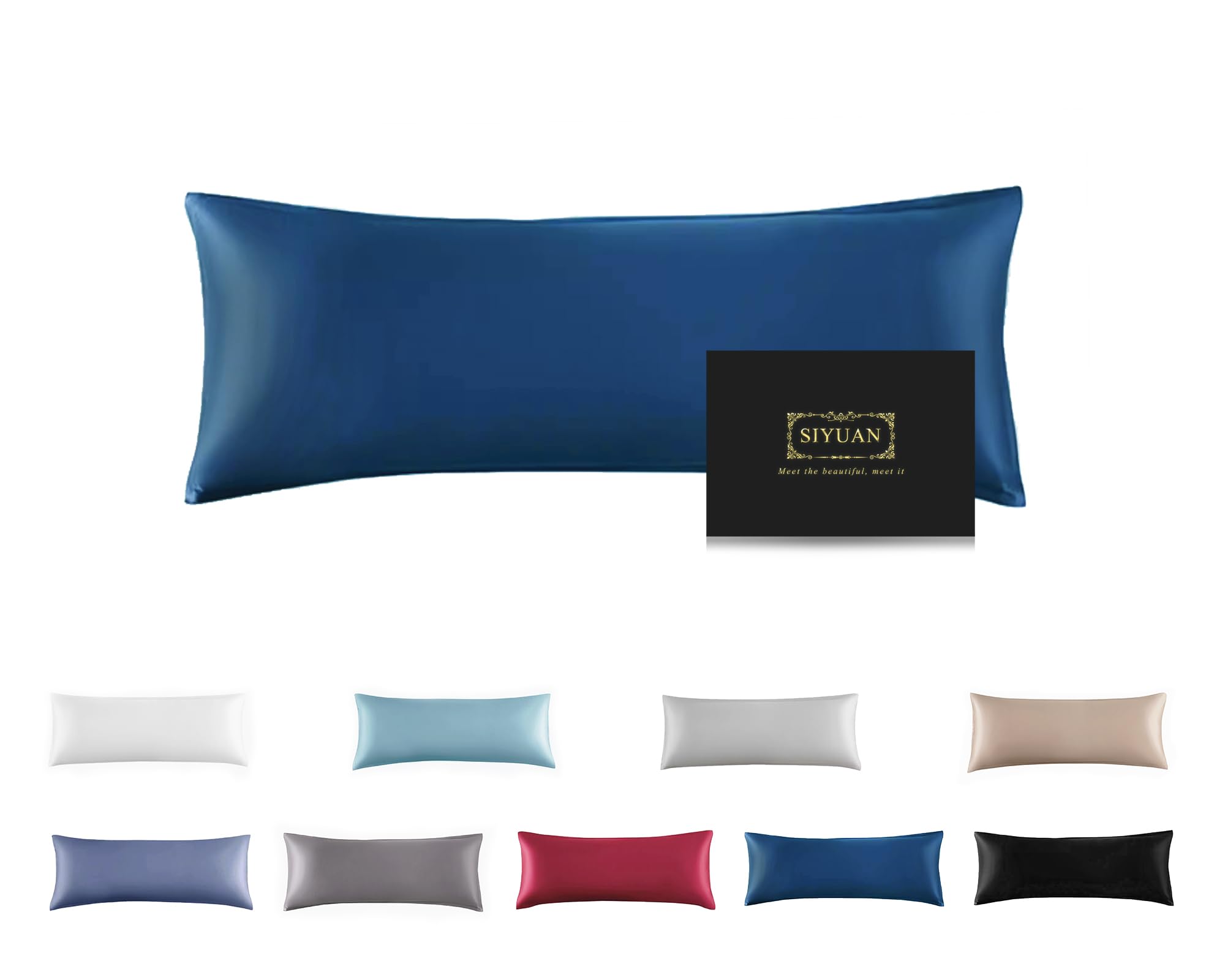Mulberry Silk Pillowcase for Hair and Skin,Cooling Silk Pillow Case with Hidden Zipper,Allergen Proof Dual Sides Soft Breathable Smooth Silk Pillow Cover for Women (Gem Blue, Body) โ image 1