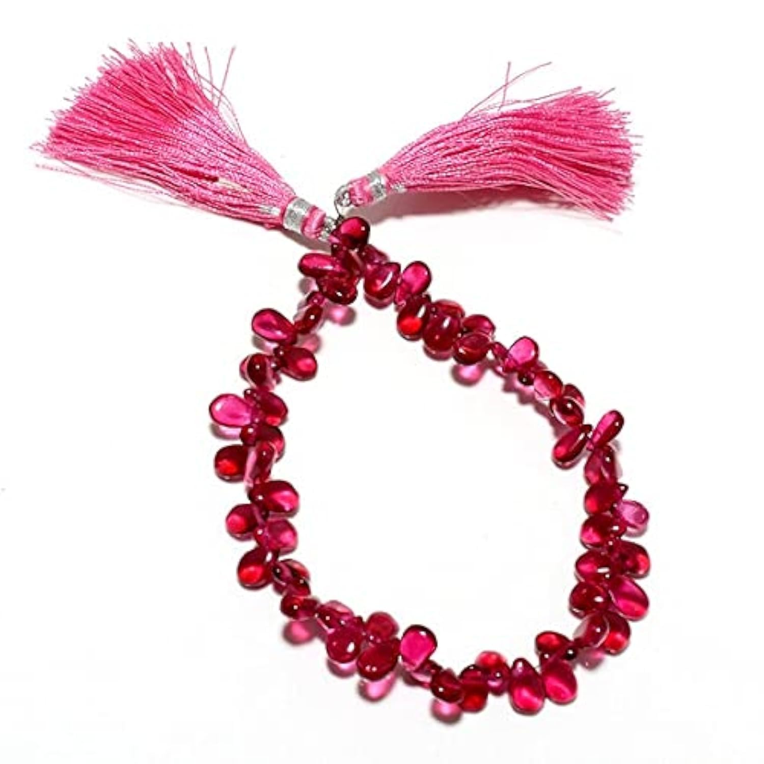 Perles briolette cristal de roche rubis 6x9mm LKBEADS fil perle poire pour création bijoux