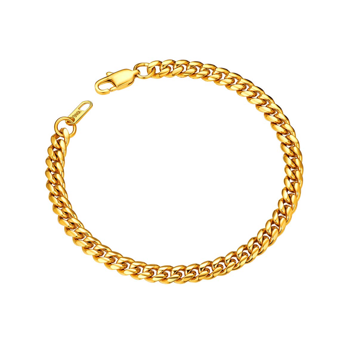 ChainsProMens Chunky Cuban Chain Bracelet, 6/9/14mm Width, 19/21CM Length, 18K Gold Plated/316L Stainless Steel (with Gift Box)