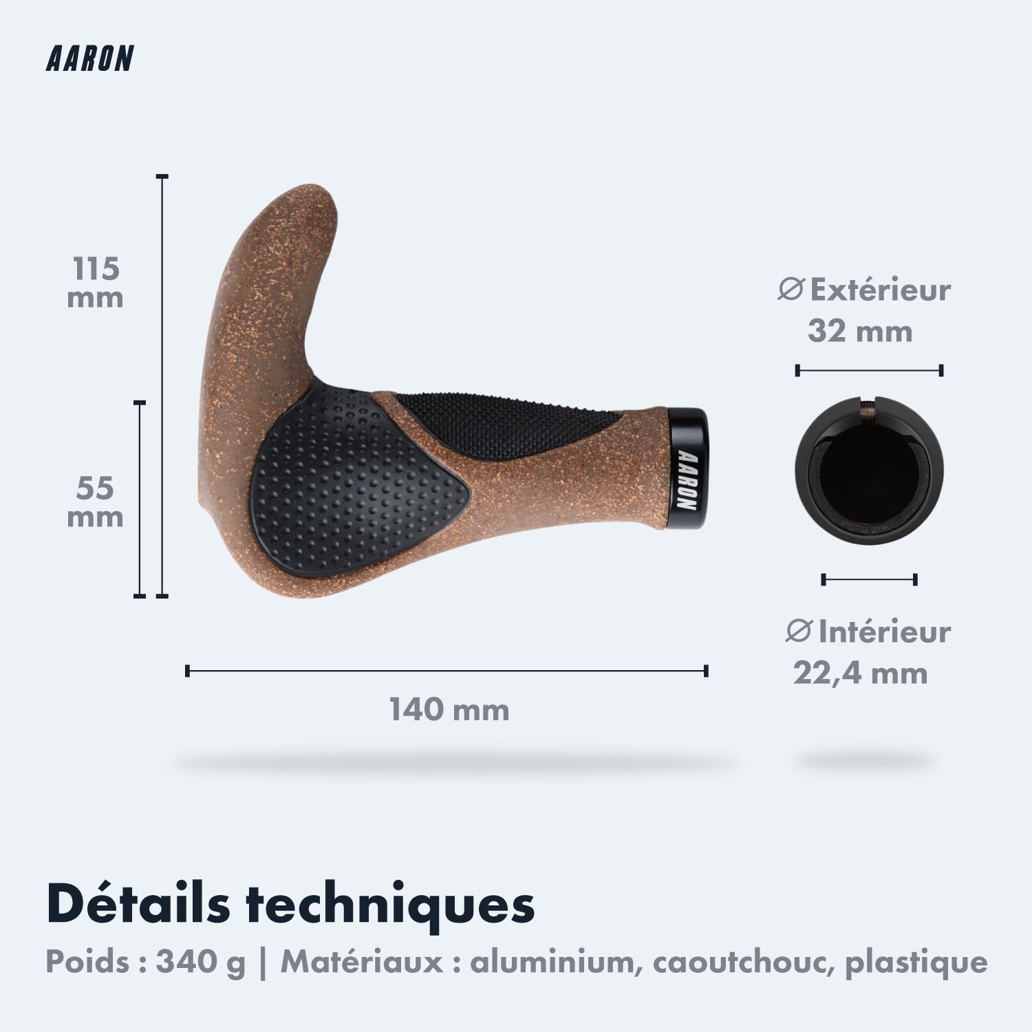 Poignées de vélo ergonomiques Horn