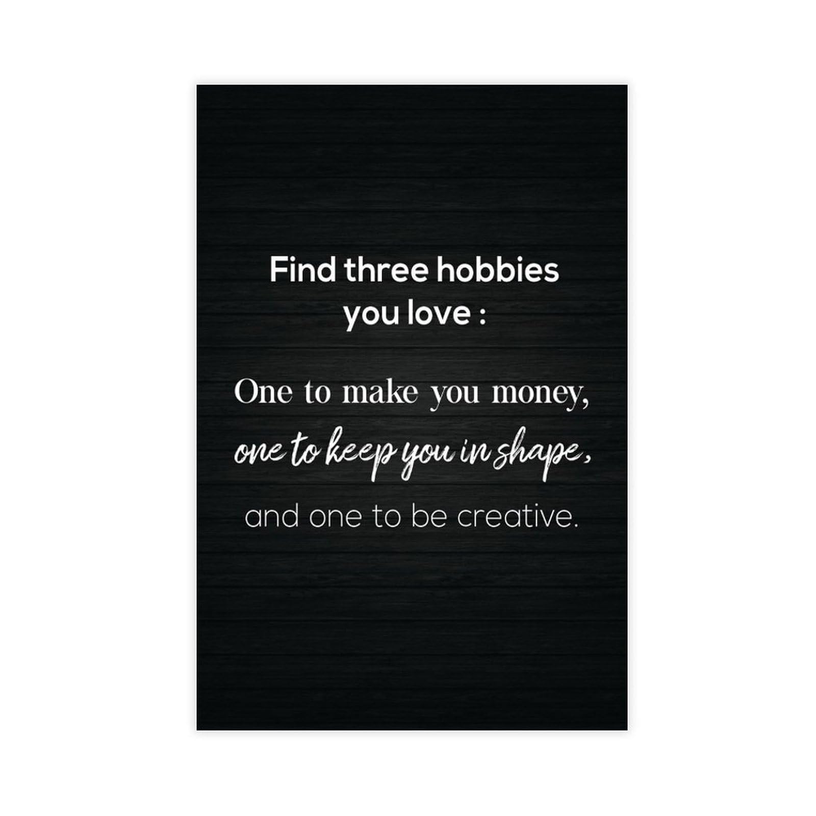 Póster motivacional de Find 3 Hobbies You Love para levantamiento de pesas, para decoración en casa, gimnasio y sala de entrenamiento, 50 x 75 cm