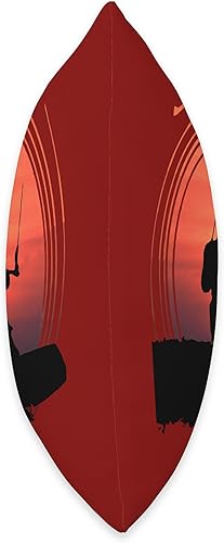Miniatura 2 de Kitesurfer Surfing The Wave Artistic Silhouette and Sunset Throw Pillow, 16x16, Multicolor