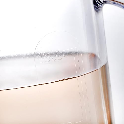 Miniatura 7 de Coloch Paquete de 2 jarras de agua de plástico de 2 cuartos de galón con tapa abatible, recipiente de agua delgado transparente para puerta de