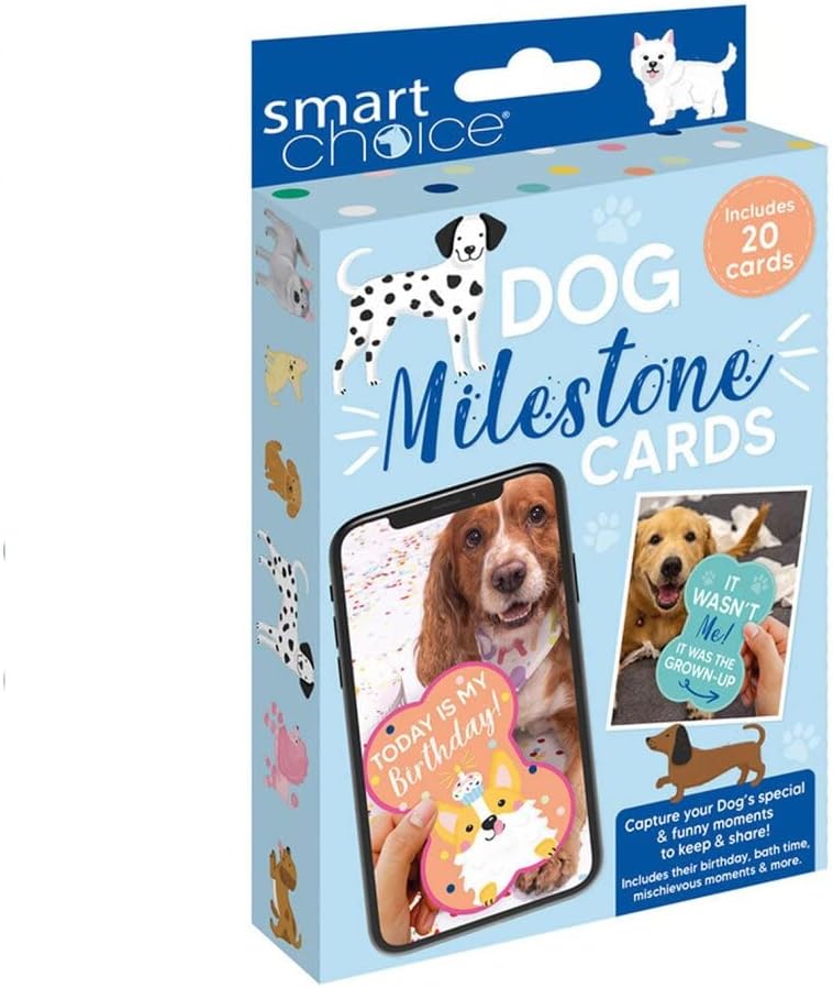 DogBox BoutiquePack of 20 Dog Milestone Cards | Dog Celebration Special Moments Photo Prop Pet Birthday Keepsake | Puppy Gift