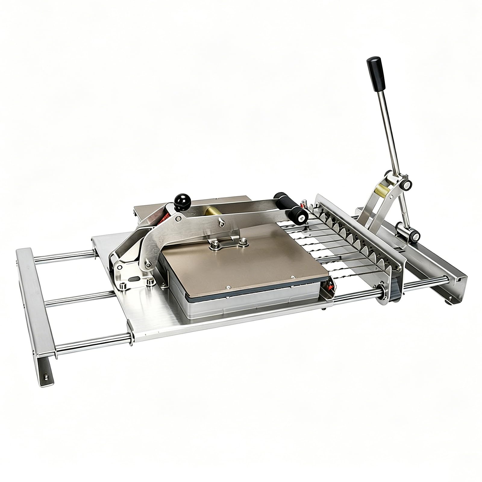 YNIYUJKL Manual Kebab Maker Machine, Heavy Duty Stainless Steel Press, Ideal For Bbq Bamboo/Metal Skewers, Perfect For Easy Meat Making,One Color-12 skewers
