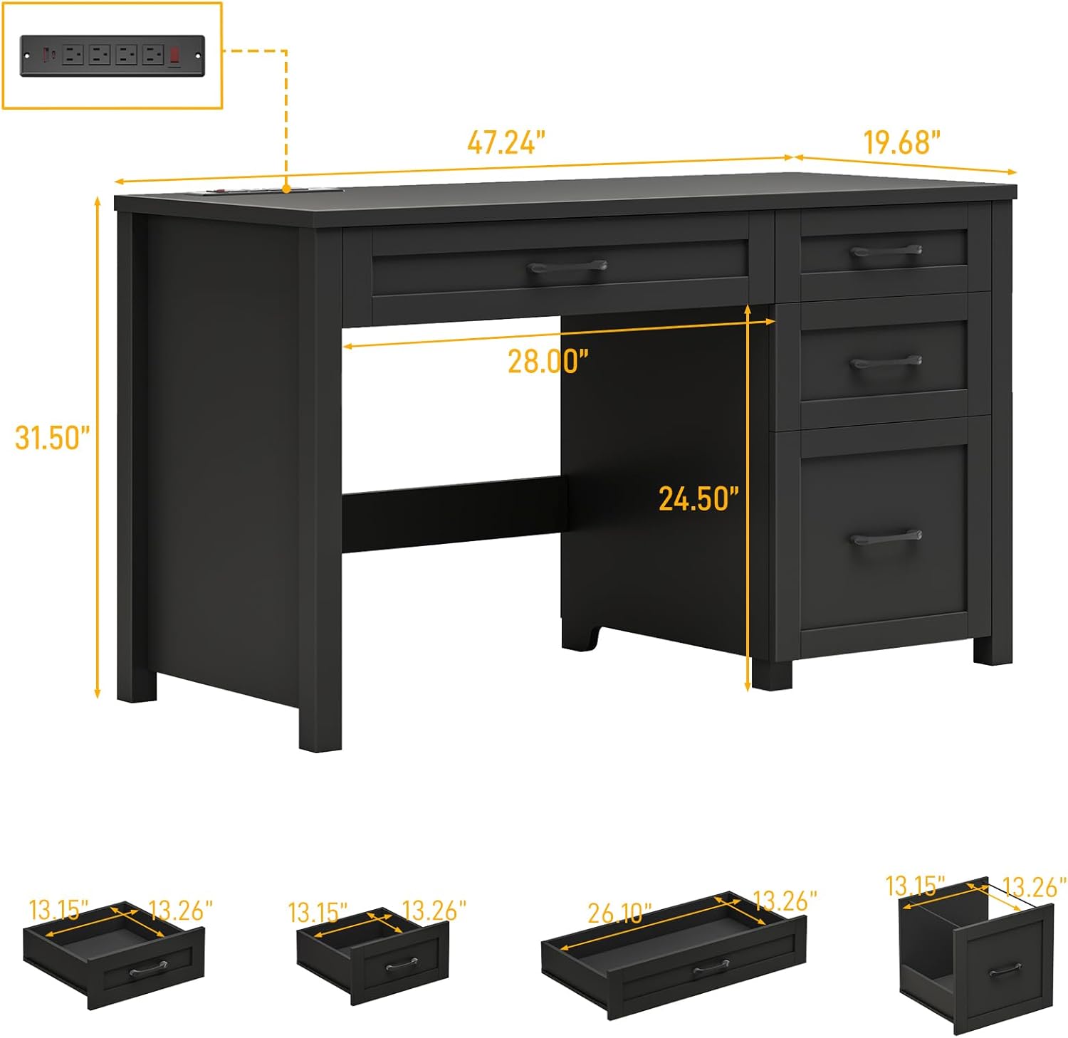 Transform Your Workspace: The Vabches 47" Farmhouse Executive Desk Review