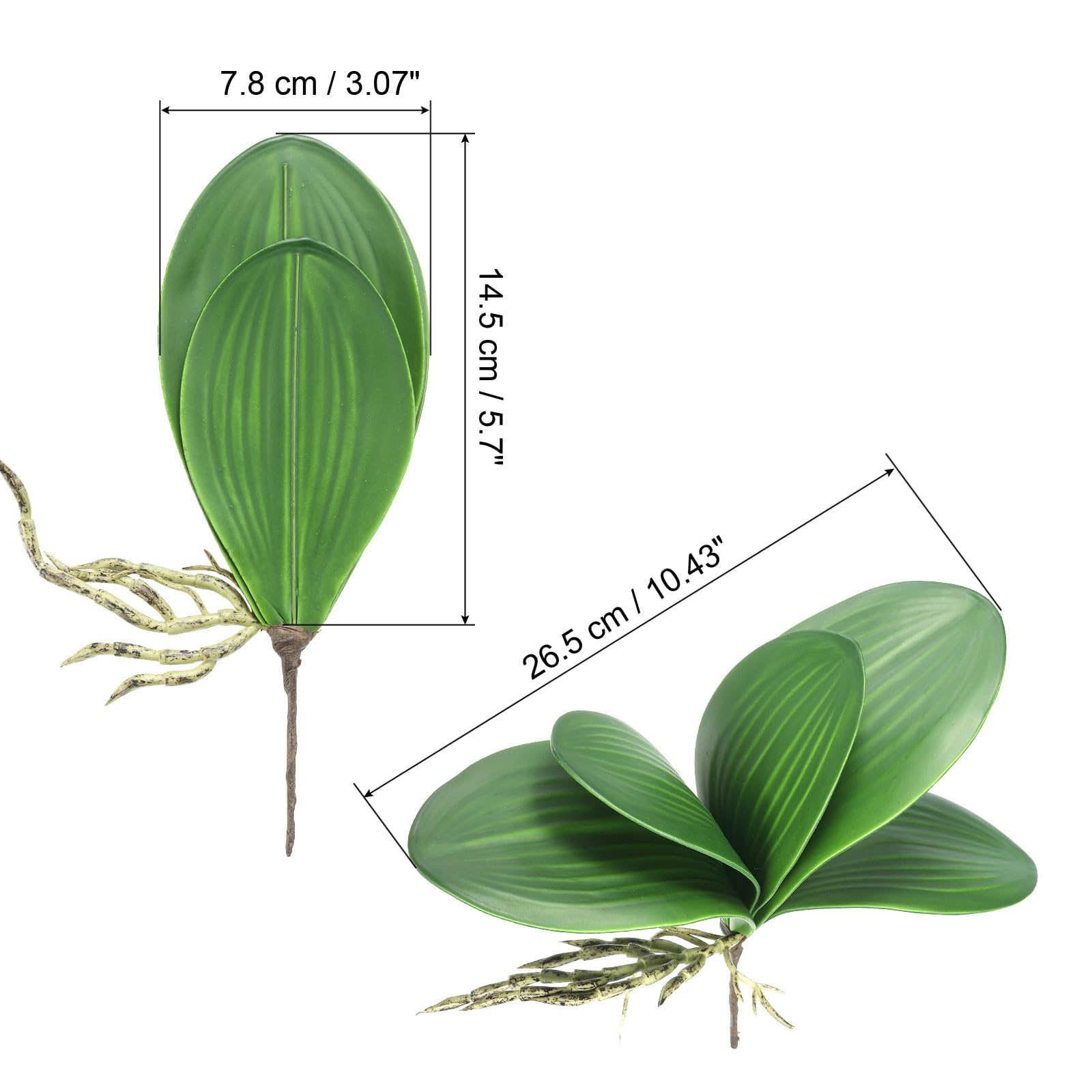 PATIKIL Faux Orchid Leaves 5.7 Inch - Image 2