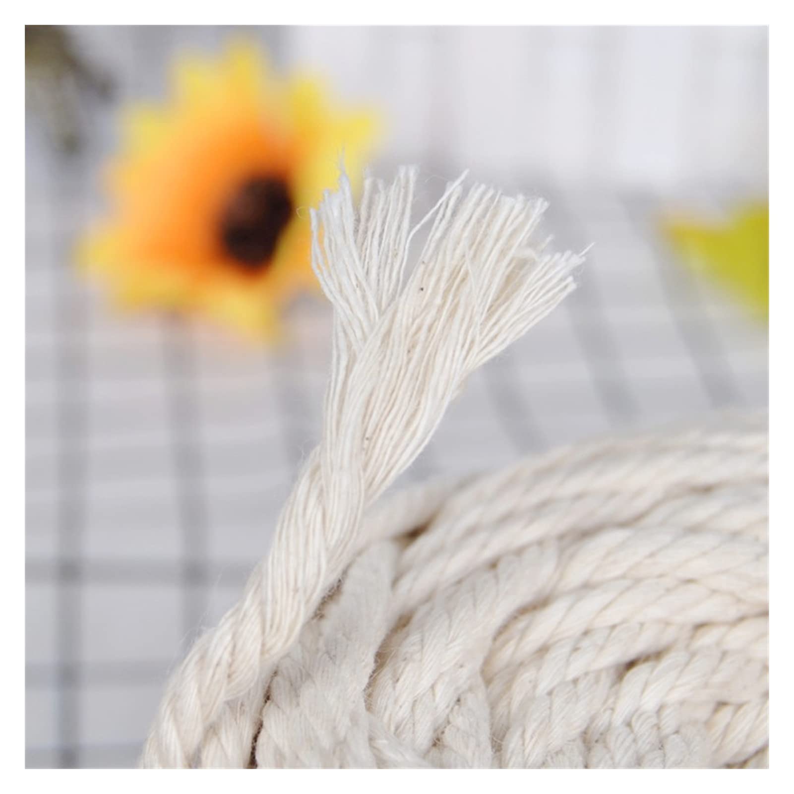 Cuerda de macramé Cordón de macramé Trenzado algodón (1-10 mm), Color Beige y Blanco(8mmx50m)