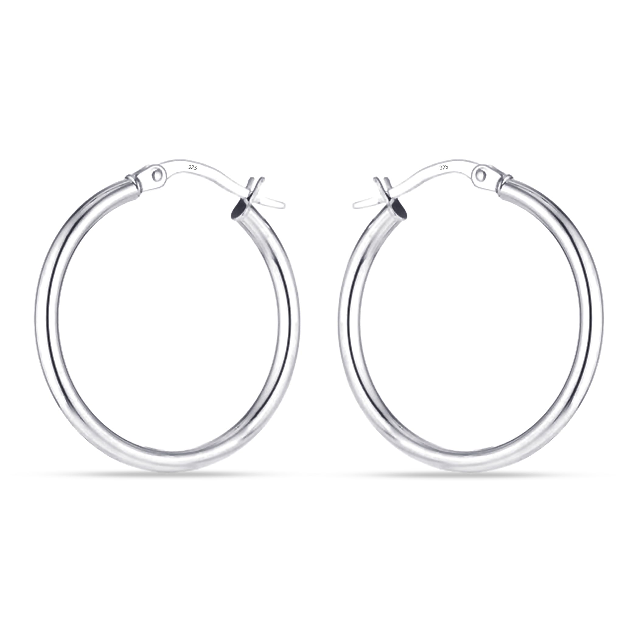 TRUESILVER 925 Sterling Silver BIS Hallmarked Classic Click Top Hoop Earrings for Women & Girls | Elegant Everyday Hoop Jewelry Collection-image-42