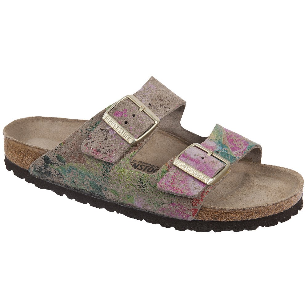 Birkenstock Unisex Arizona Flower Crush Taupe Suede Sandals 40 N