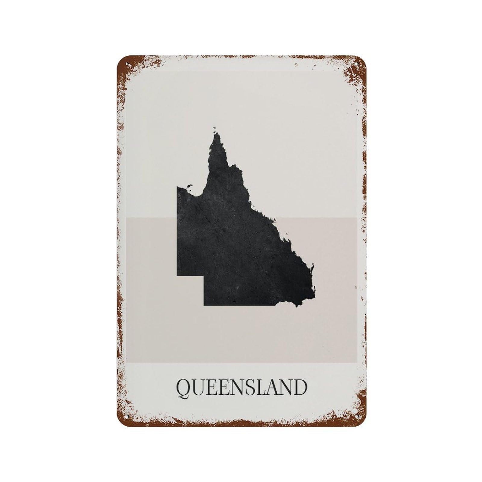 xiaoxiaoshen Queensland Map Minimalist Boho Decor For Home Australia Wall Decor Art Metal Tin Poster Modern Home Decor Art Home Bar Shop Decorations Vintage Sign 30x20cm