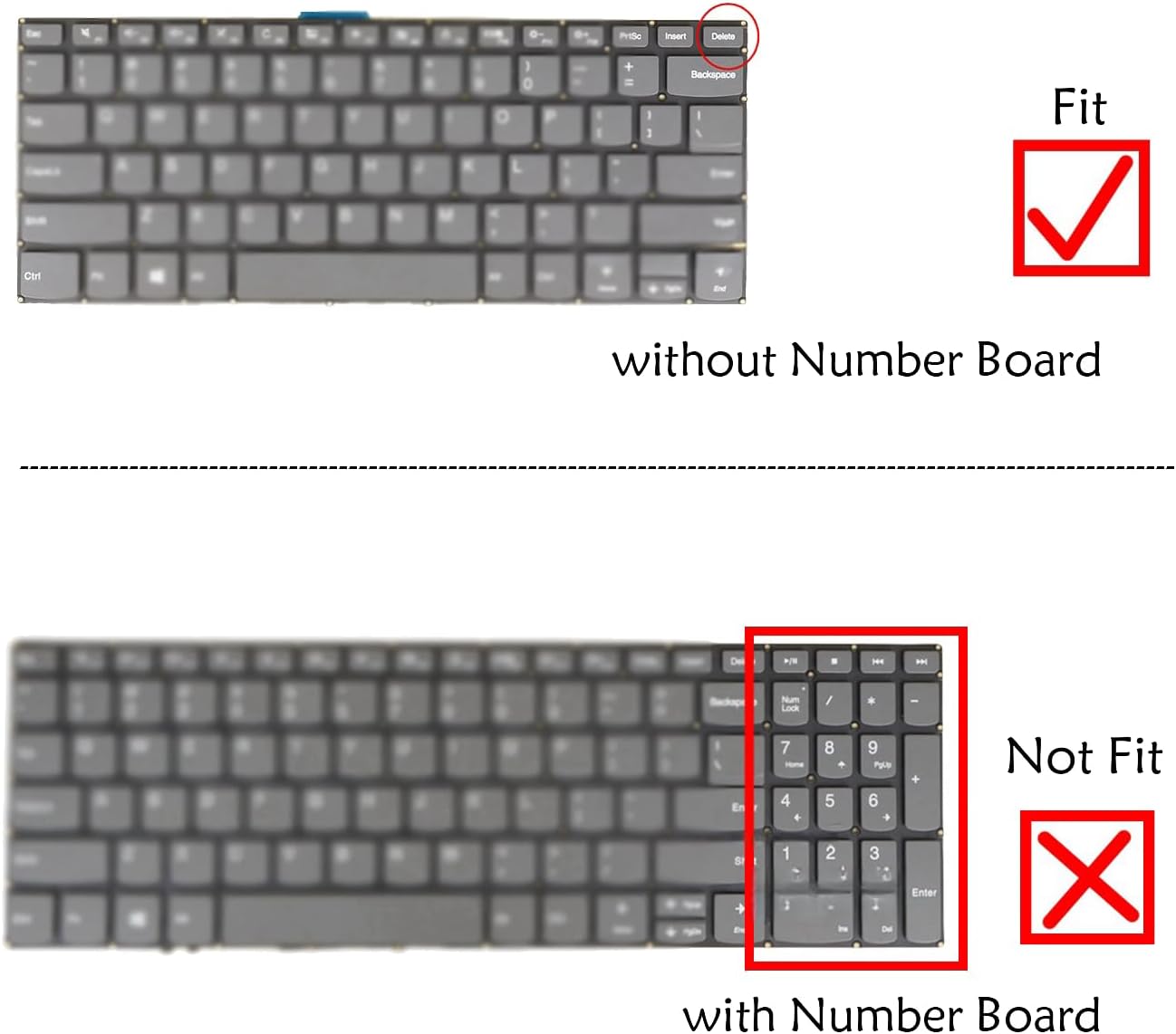 US English Layout Laptop Keyboard for Lenovo Flex 5-1470 5-1570, Yoga 520-14IKB 720-15IKB 81XC PC4C-US Gray