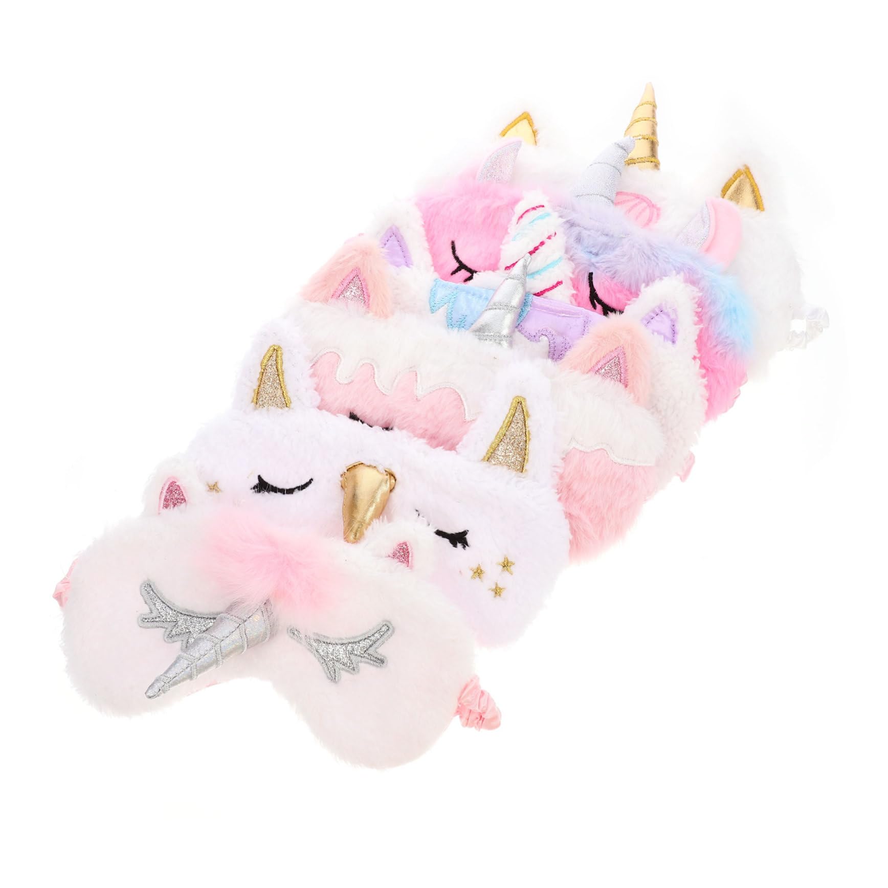 Beavorty 2 Sätze Einhorn Augenklappe Schlafmaske Mit Kopfhörern Augenklappen Schlafaugenabdeckungen Für Reisen Schlafen Gesicht Schlafmaske Aus Seide Ohrstöpsel Satin 6 Stücke * 2