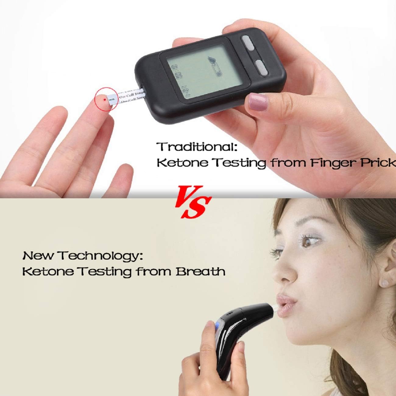Ketone Meter, Ketosis Breath Analyzer, Keto Meter with 10 Mouthpieces