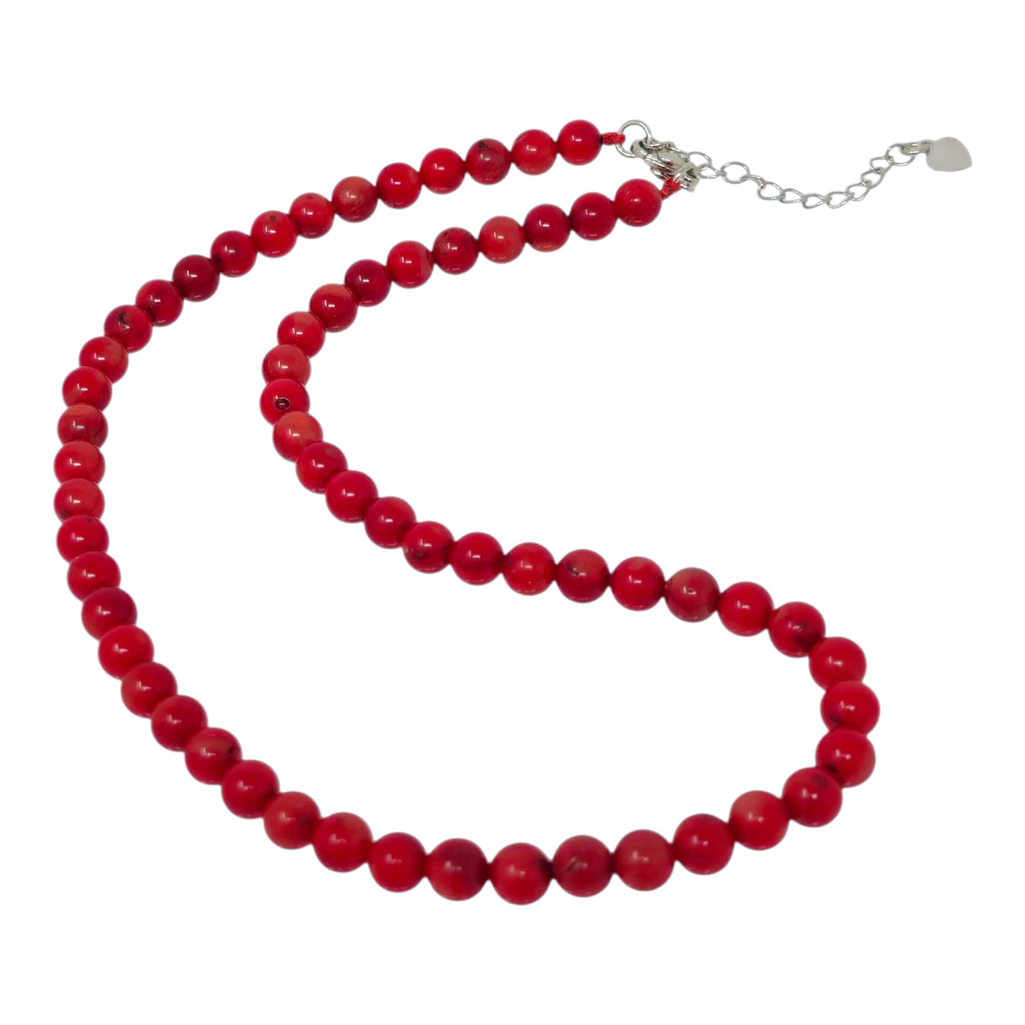 Treasure Bay Collana da donna in corallo naturale da 7 mm, fatta a mano, con perline rosa o arancioni, filo da 46 cm, regalo elegante per lei
