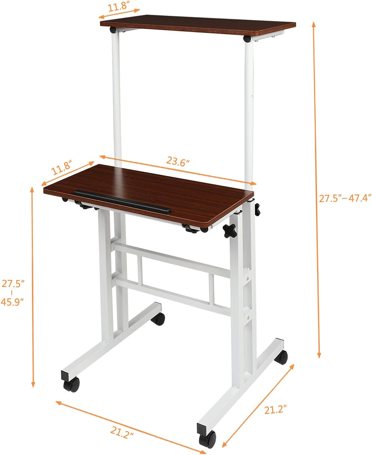 VINGLI Wood Lectern Podium Stand, Mobile Height Adjustable Church Classroom Lecture, Standing Up Wood Desk, Reading or Laptop Desk : Office Products