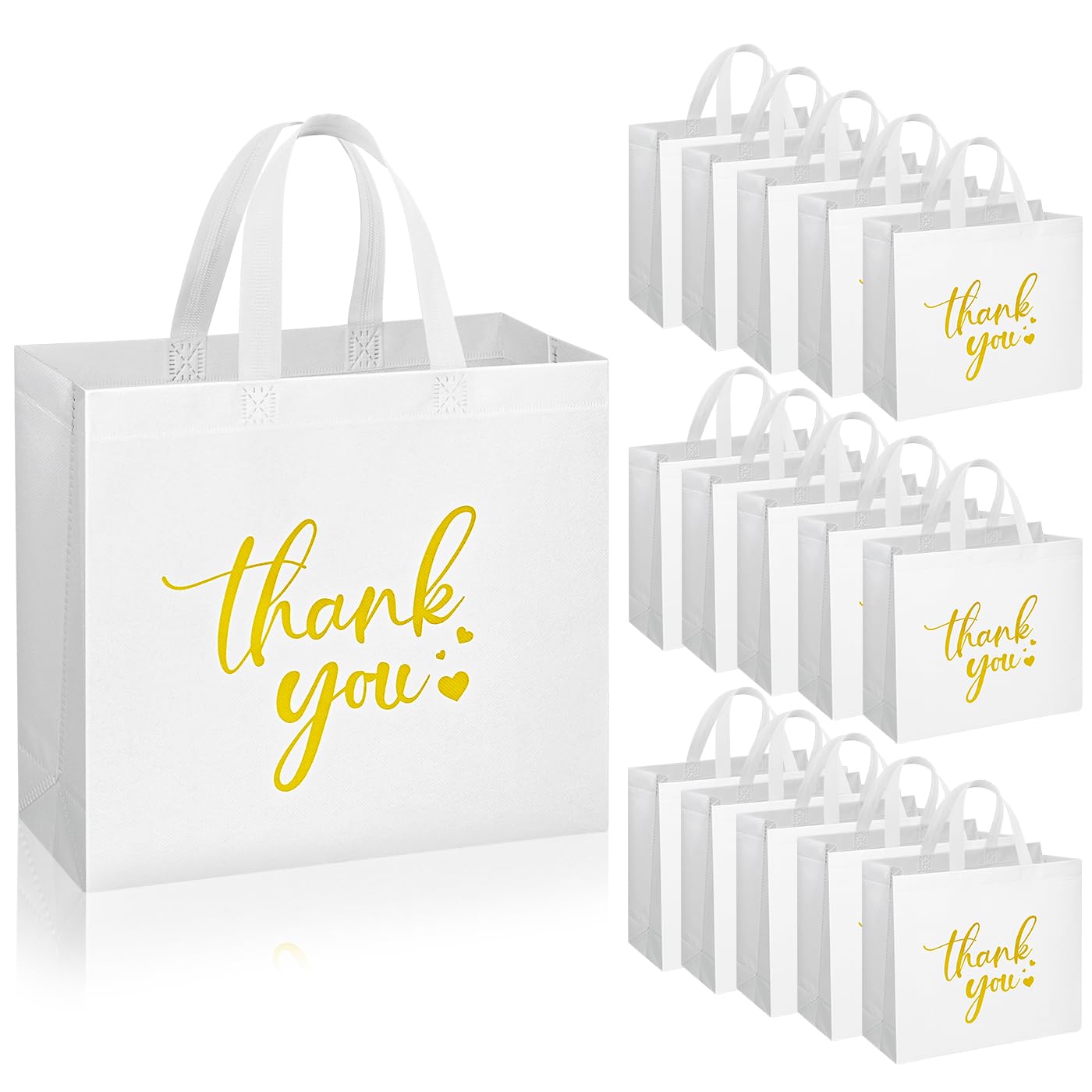 DECHISY 30Pcs Thank You Gift Bags, Large Reusable Gift Bags，Thank You Bags with Handles for Business, Shopping, Wedding, Baby Shower, Graduations,