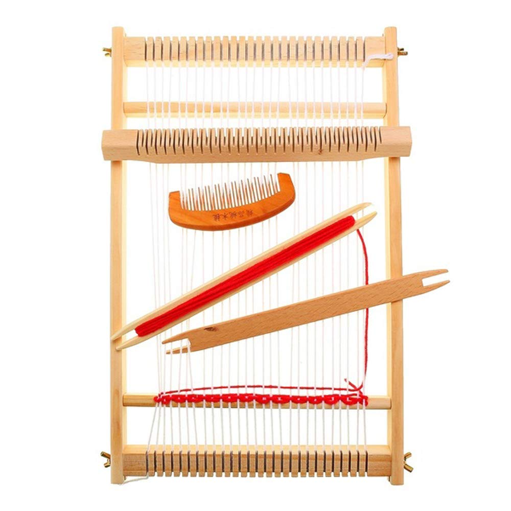 KUXIN Easy Operate Traditional Comb DIY Household Craft Knitted Toy Weaving Loom Handcraft Knitting Machine(Wood)