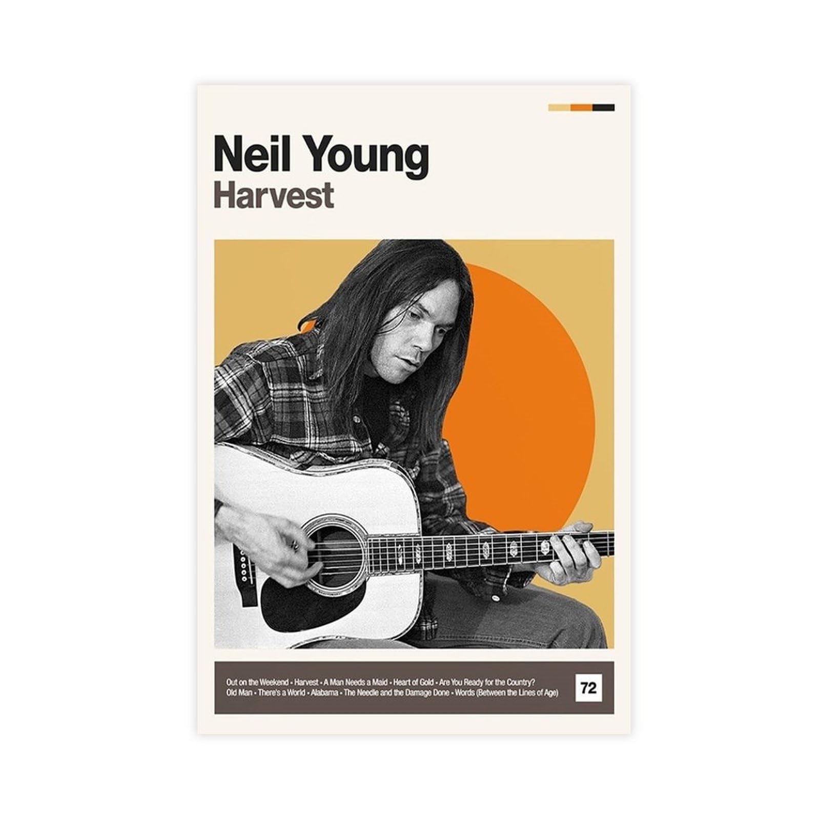 Neil Young Harvest Poster Neil Young Harvest Moon Song Inspired Art