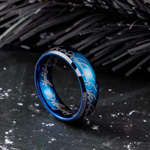 Miniatura 2 de King Will Anillo de carburo de tungsteno de 0.276 in para hombre, anillo de boda de magia azul para hombres y mujeres, ajuste cómodo, alto pulido