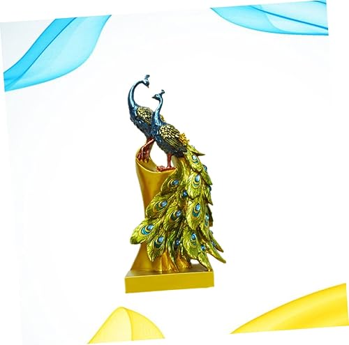 Miniatura 4 de Figuras para exteriores para exteriores, mini figurita de pavo real en miniatura de resina de pavo real, decoración de adorno creativo, adorno