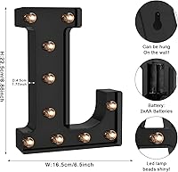 Vista 233 de Foaky LED Letter Lights Sign Marquee Light Up Letters Sign for Night Light Wedding/Birthday Party Battery Powered Christmas Lamp Home Bar