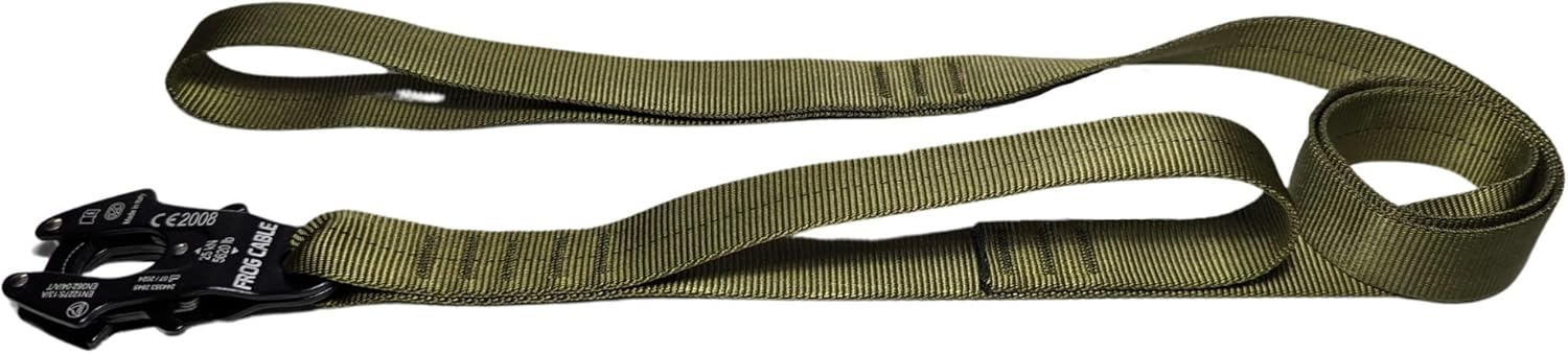 Heavy Duty Double Handle Traffic Lead Tactical Dog Leash with Quick Release Frog Clip (Olive Drab, 6 ft)