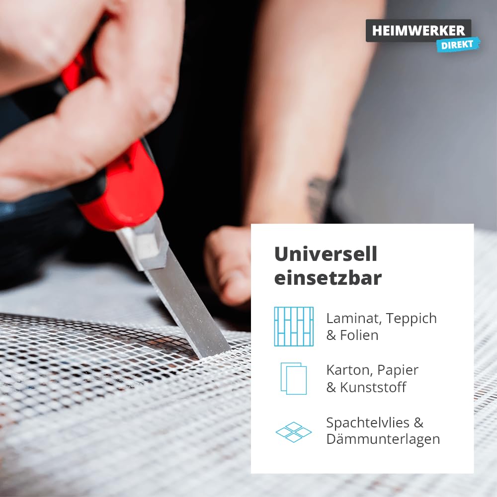 25x Alfa Cuttermesser Profi 18 mm x 10 cm mit Metall-Klingenführung | Profi Qualität – Cuttermesser mit stabiler Metall-Klingenführung für präzise Schnitte und hohe Langlebigkeit.