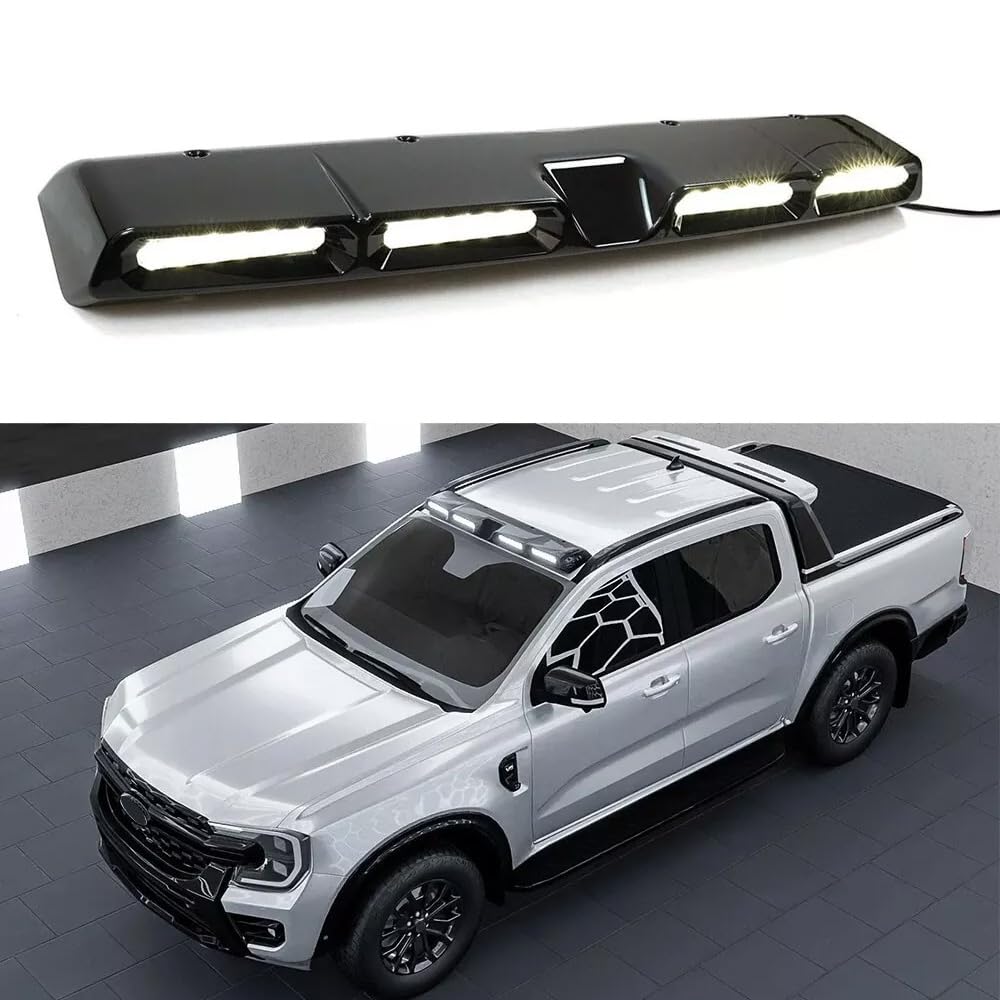 Gloss Black Roof Top Light Lamp Bar LED DRL Fit for Ford Ranger T9 P703 2023 2024 2025 White Cold Light