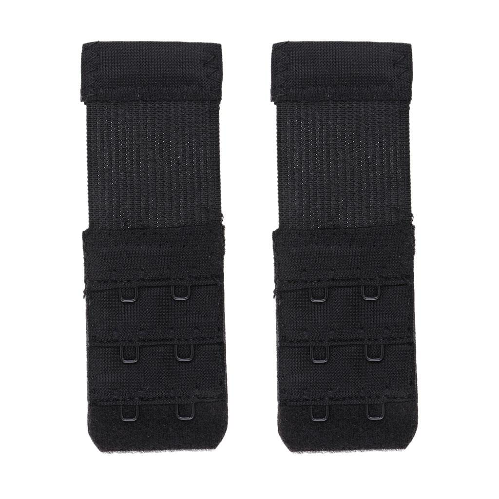 2x Adjustable Elastic Bra Extender 2 Hook Bra Extension Women Clothing Black-image-26