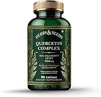 Vista 1 de HERBS & SEEDS Complejo de quercetina 500 mg Suplemento Natural Vegano Fuentes con Bioflavonoides y antioxidantes potentes para apoyo de la salud