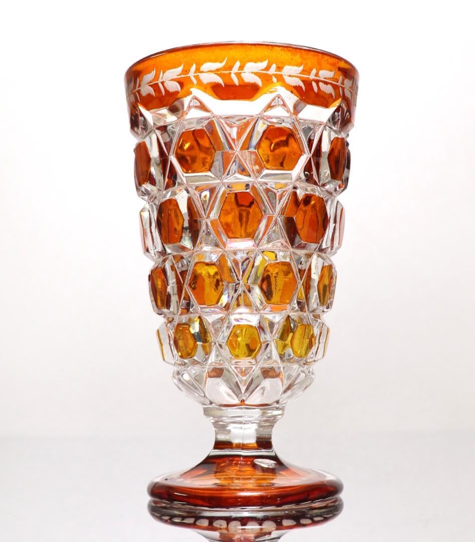 オールド・バカラ 1900年 大型 金彩切子花瓶 ディアマン・ビゾー 春海商店 Baccarat - オールド・バカラ 稀少 丸型 切子花瓶 1890年