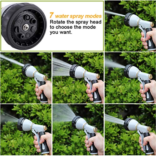 V.C.Formark Garden Hose Nozzle, Heavy Duty Metal Hose Spray Nozzle, 7 Adjustable Multi-Function Water Hose Nozzle for Hand Watering Plants & Lawn, Car Washing, Patio and Pets - Thumbnail 7