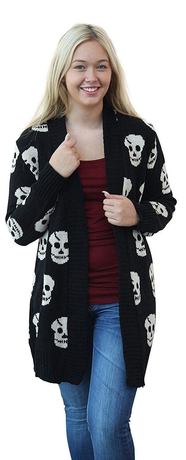 Crazy Girls Girls Black Crazy Womens Skull Cardigan, Sm (Uk 8-10)