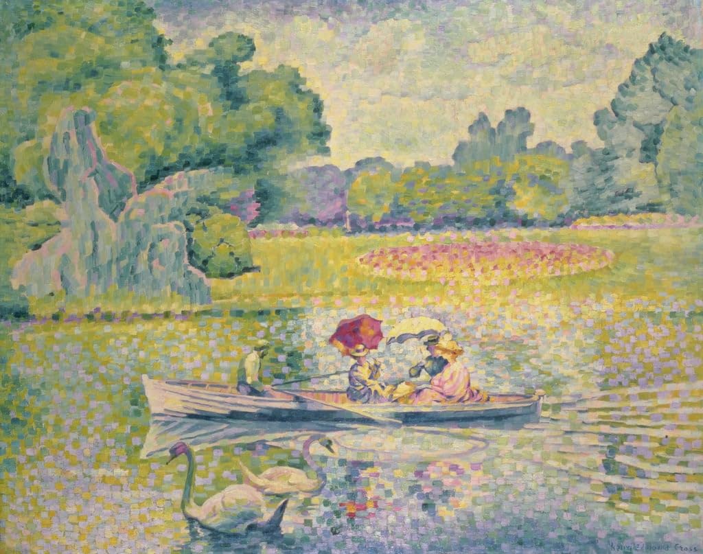 Poster Henri Edmond Cross La Promenade dans le bois de Boulogne déco murale sans reflet - 4