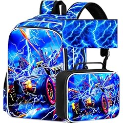 Cool Uv Priting Lightning Speed Car Backpack