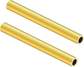 LAVMHAB Round Brass Pipe 10 mm OD/Outer Diameter x 1.5 mm Wall Thickness, 200 mm Length, Seamless Round Brass Tube for Crafts (Pack of 2)