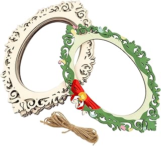 10 Pack 8 Inch Wood Oval Frame Cutouts Unfinished Wood Oval Frame Crafts for Home Party Decoration