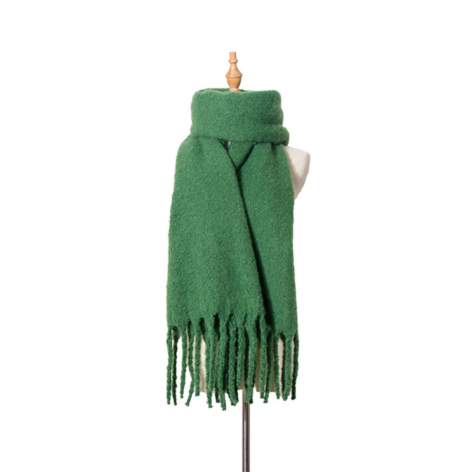 Sciarpa Donna Scialle Primavera Autunno e Inverno Uomo Donne Spesse Avvolge Nappa Grande Sciarpa di Lusso Solido Verde Caldo Pashmina