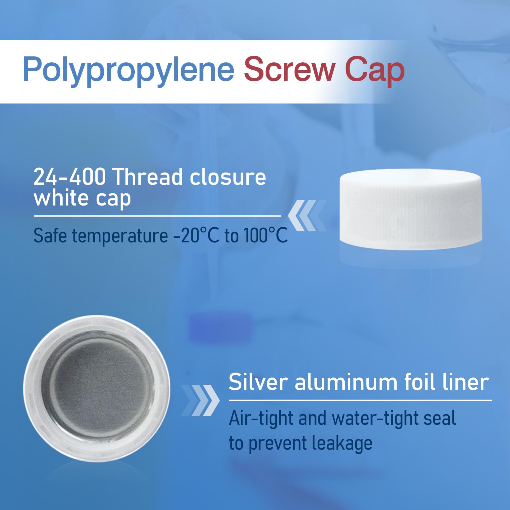 ALWSCI 100 Pezzi Fiale a Scintillazione da 20 ml Fiale per il Conteggio di Campioni a Scintillazione in vetro Borosilicato, Tappo a vite Bianco 22-400, Rivestimento in Foglio di Alluminio Argentato
