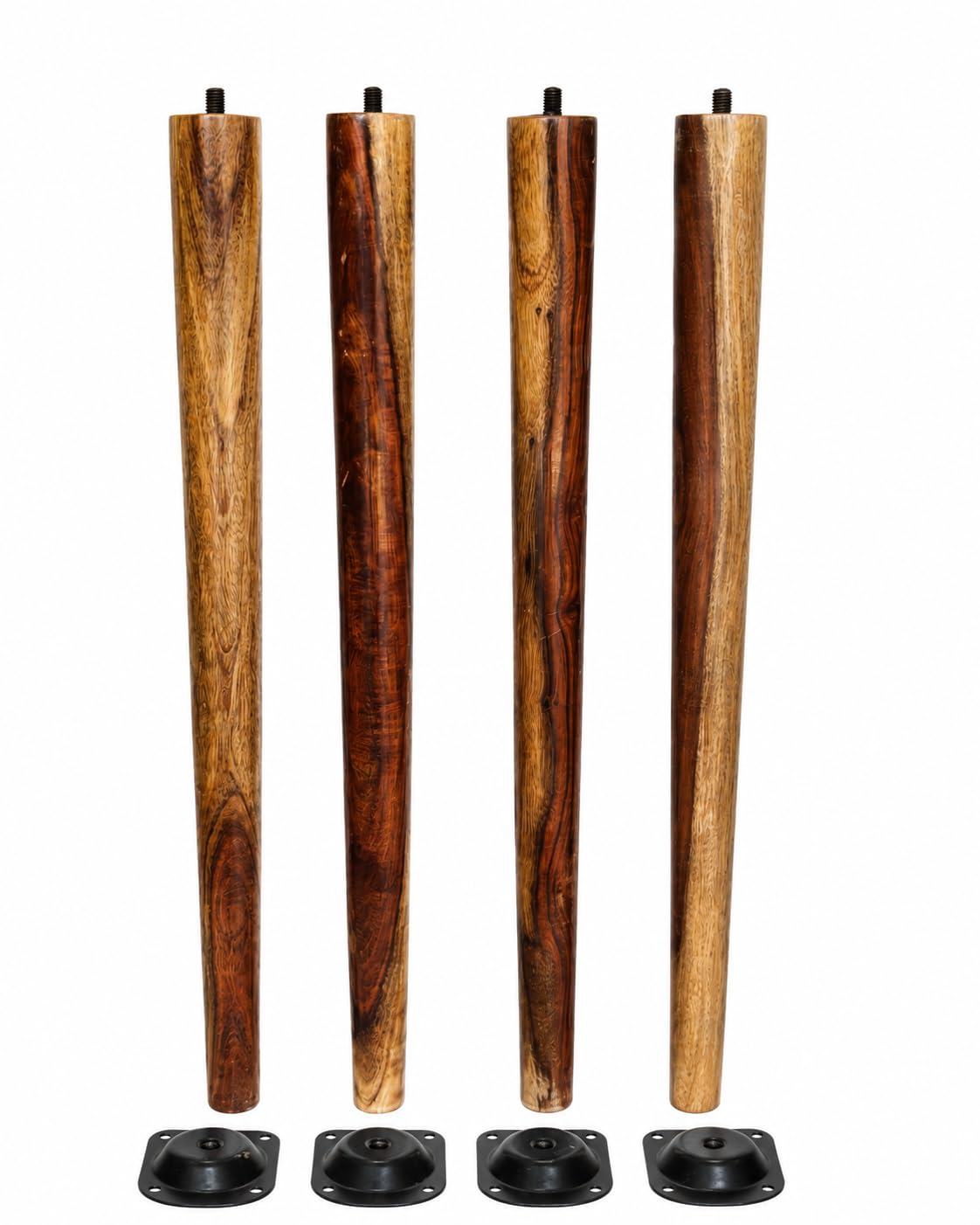 Solid Wood Table Legs with Easy Twist & Lock Mount, Set of 4 | Hardwood Construction, Heavy Duty Metal Mount, Natural Finish, DIY Furniture Use, 16 Screws Included-image-38