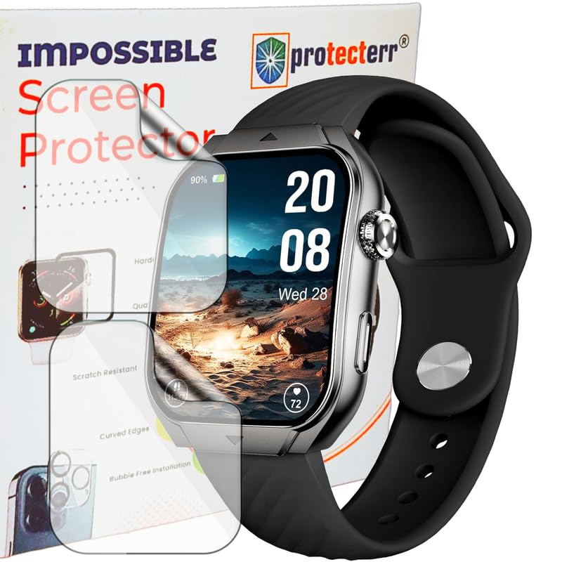 Image of 2-Pack| Screen Protector /Guard for beatXP Unbound Curv 1.96 inch Smartwatch -Not A Tempered Glass