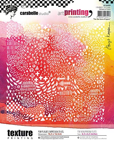 Carabelle Studio Art Printing rubberen stempel vierkant, voor de liefde van de lagen, voor monoprinting met gelplaten