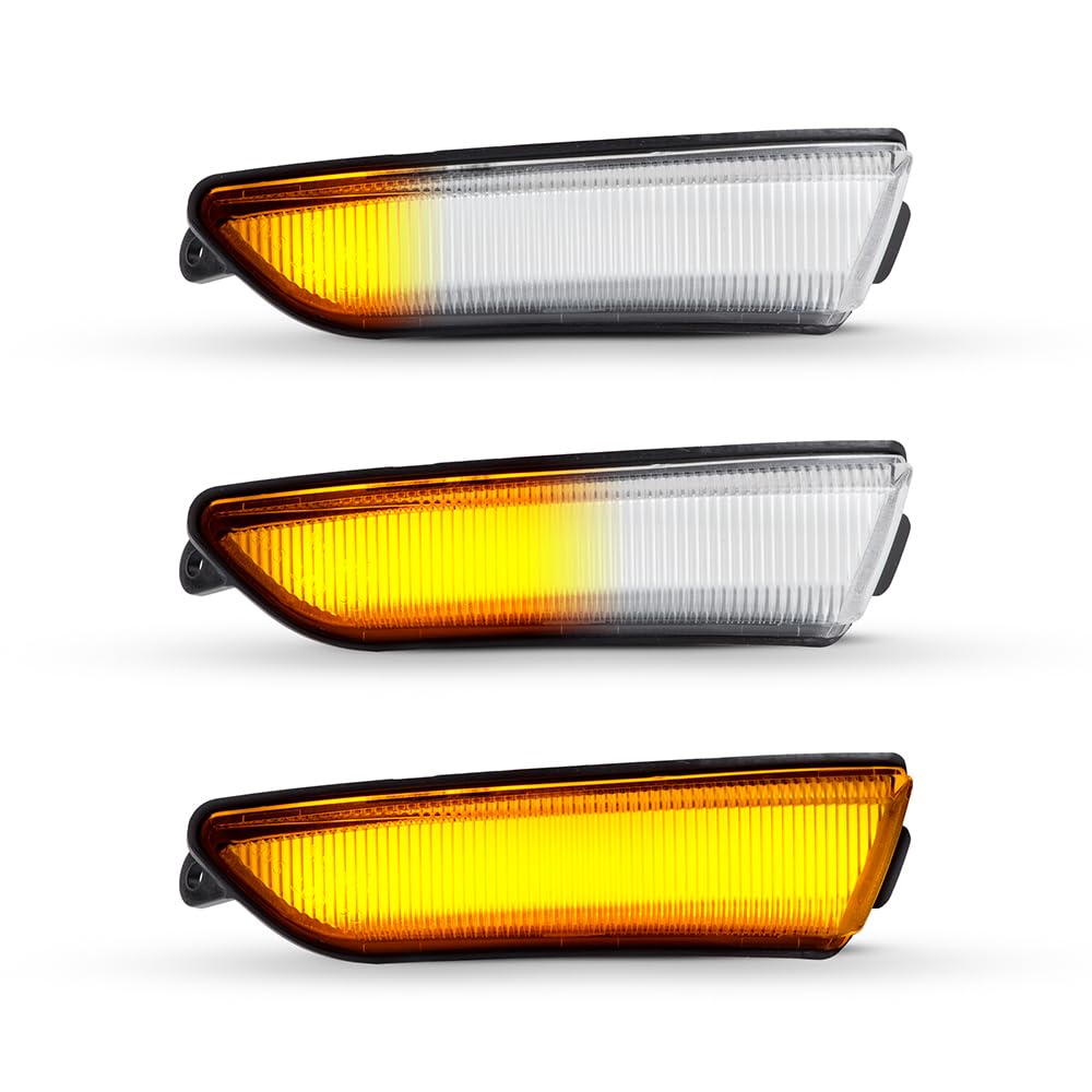 2 szt. DRL + dynamiczny/normalny błysk w lusterku włączony kierunkowskaz światło do jazdy dziennej białe lub niebieskie dla CHRYSLER 300 2011-2020(Dynamic,Smoked lens)